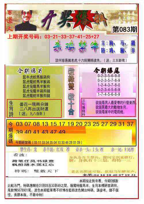 083期开奖爆料(新图推荐)[图]